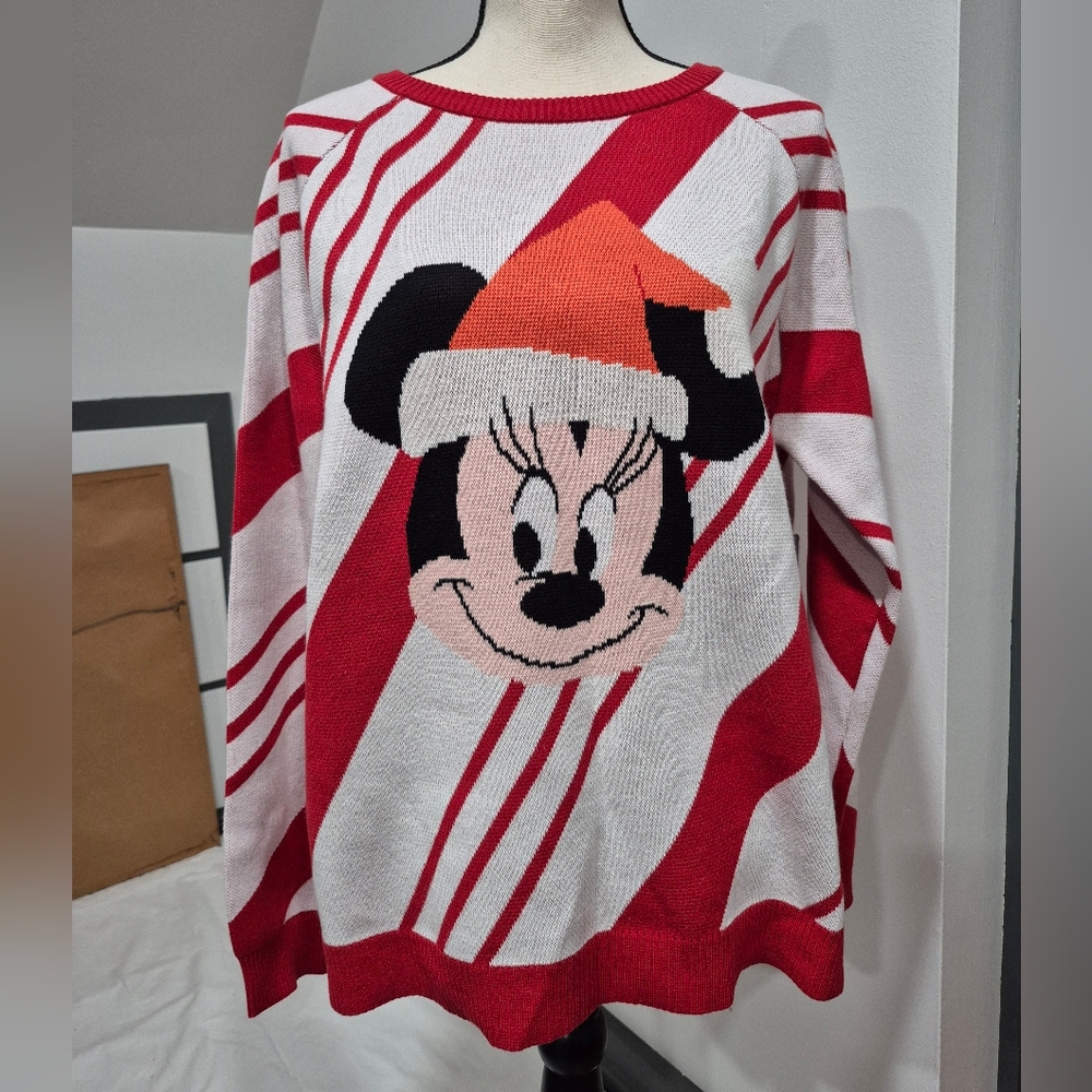 Disney Festive Red and White Minnie Mouse Sweater